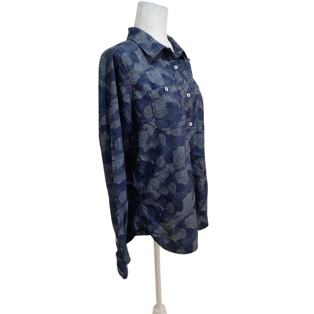 Carhartt Bue Camo Button Down Casual Shirt Top Outdoors Fall Winter Outdoors - M - Picture 2 of 11